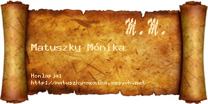 Matuszky Mónika névjegykártya